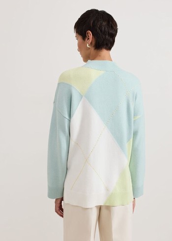 Phase Eight Darla Argyle Knitwear Light Green USA | 3842601-SC